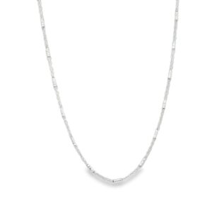 20-Inch .925 Silver Tube Diamond-Cut Necklace on Rolo Chain