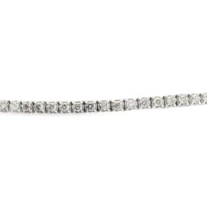 14K White Gold Diamond illusion Tennis Bracelet
