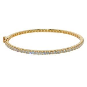 14K Yellow Gold Diamond Bangle Bracelet with 1.88 ctw and 33 Stones
