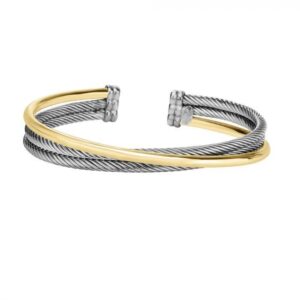 18K Gold and Sterling Silver Bangle