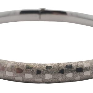 14K White Gold 6mm Textured Finish Bangle