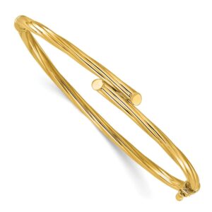 Leslie's 10K Yellow Gold Polished Bypass Hinged Bangle