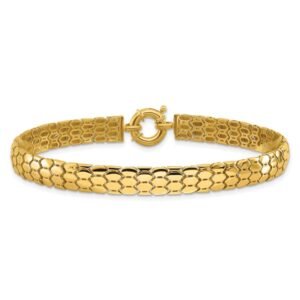 Leslie's 10K Polished Fancy Link Bracelet - 7.5 Inches