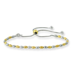 Two-Tone Adjustable Bolo Bracelet by Franco Stellari