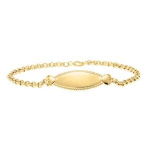 Kiddie Kraft 14KT Gold Filled "Heart Themed" Identification Bracelet - 6.5 Inches