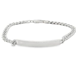 Sterling Silver Engravable Heart Plate Bracelet - 5MM - 8.5 Inches
