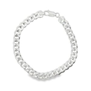 5mm Silver .925 Miami Link Bracelet - 9" Length, 35.39g Weight