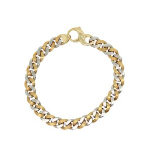 14K Yellow/White Gold Multi-Color Mens Bracelet - 8 Inches