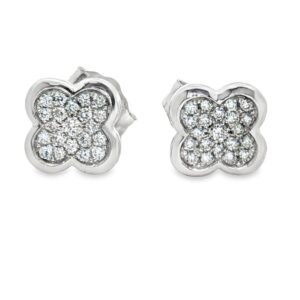 14K Diamond Clover Earrings