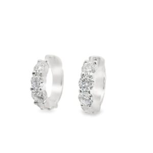 14K White Gold 5.30ct. Lab Grown Diamond Hoop Earrings