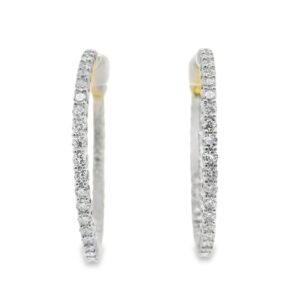 14K Yellow Gold Lab-Grown Diamond Earrings with 72 Round Stones