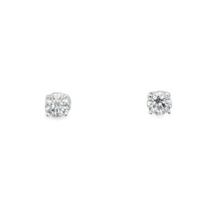 14K White Gold Diamond Earring Studs 0.50ctw