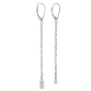 LG Dancers 14K Gold Drilled Lab Grown Diamond Round Line Earrings 5.00 ctw