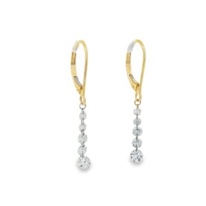 LG Dancers 14K Yellow Gold 1.00 ctw Lab-Grown Diamond Line Earrings for Women