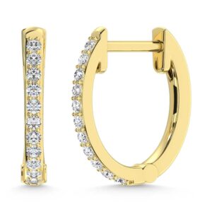 10K Yellow Gold Lab Grown Diamond Hoop Earrings