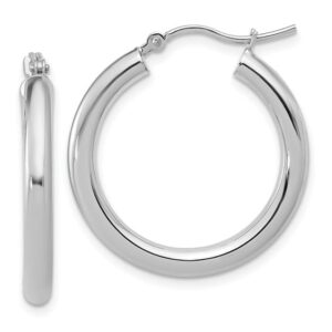Leslie's 14K White Gold Polished Hoop Earrings