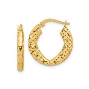 Leslie's 14k, Polished, and D/C, 2.92gr ,Hoop Earrings
