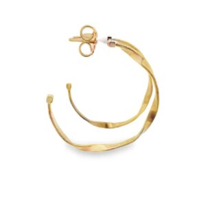 18K Yellow Gold Half Hoop Italian-Made