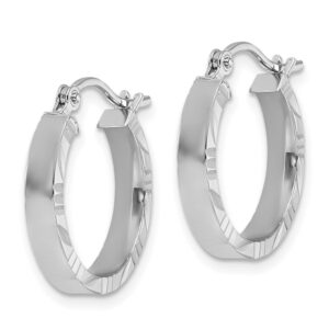 Leslie's 10k White Gold Small 3mm D/C Edge Polished Hoop Earrings