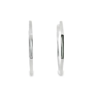 14K White Gold Octagon Hoop Screw Back Earrings