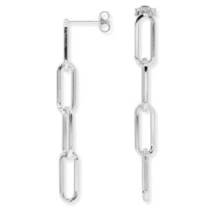 4 Link Paperclip Earrings in .925 Silver by Franco Stellari