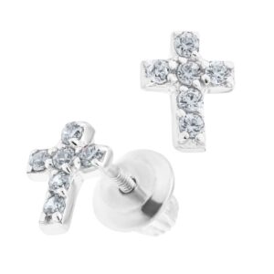 Kiddie Kraft Sterling Silver Cross Children's Earrings