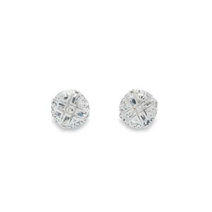 .925 Silver Cubic Zirconia Diamond Earrings - 2.39g
