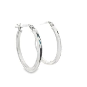 .925 Silver Women's Hoop Earrings, 3.58g Weight