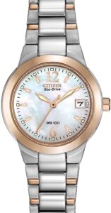 Citizen Eco-Drive Riva Ladies Watch Diamond Bezel Mother of Pearl Date EW167652D Citizen Ladies Eco-Drive RIVA Diamonds Two Tone Mother Pearl  main image 4