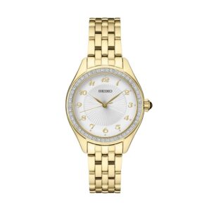 Seiko Lady's Crystals SS GP Quartz White