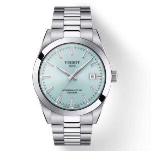 Tissot Gentleman Powermatic 80 Men's Automatic Watch T127.407.11.351.00 - Ice Blue Dial & Stainless Steel Bracelet