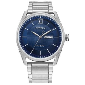 Citizen Classic Men's Watch with Stainless Steel Case and Blue Dial, Model AW0081-54L