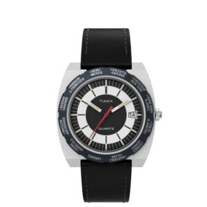 Timex World Time Reissue 39mm Leather Strap Watch TW2V69500