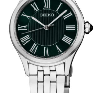 Seiko SUR611 Essential Women's Quartz Watch with Green Dial and Stainless Steel Case 6N01