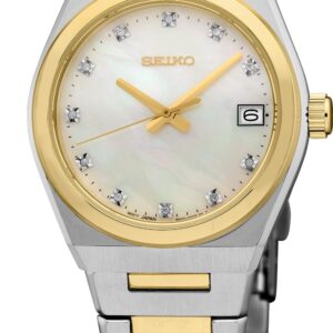 Seiko Diamonds SUR604 Women's Quartz Watch with Mother of Pearl Dial and Stainless Steel Case
