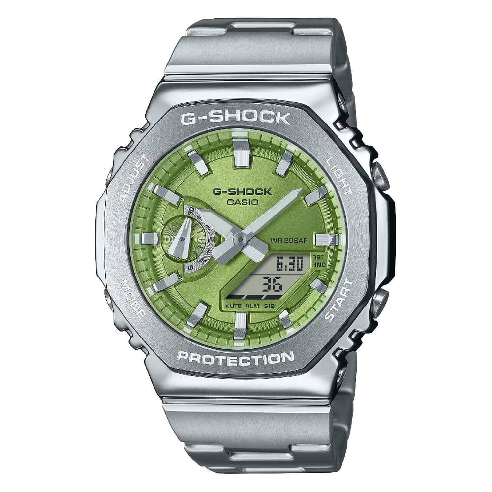 Metal G-Shock GM2110D-3A G-Steel Lime Green Dial Watch