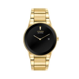 Citizen Axiom AU1062-56E Gold-Tone Mens Watch - 40mm - Black Dial
