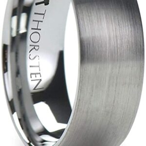 04-00327 Domed w brushed finish tungsten Band width 8mm and size 12