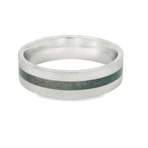 09-00162 Ring Man's St. St. & Sterling Silver 6mm Wedding Band H/P w/Sterling Inlay size 9.5