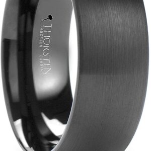 Domed Brush Finished Black Tungsten Wedding Band