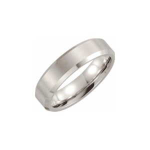 Cobalt Satin sz9 6mm beveled edge band