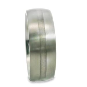 04-00311 Ring Man's Titanium & St. St. Inlay 8mm Brushed Wedding Band size 11
