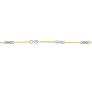 14K Gold Yellow Twisted Bar Anklet for Women