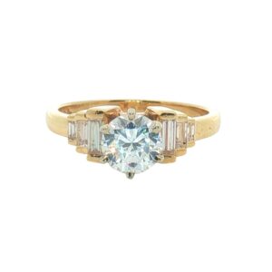0142-12 Ring Ladies 14KT YG .45TW Diamond (6) Baguettes Semi Mt 4.1 grams