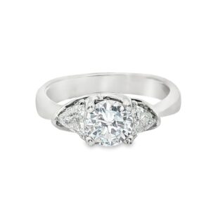 Platinum Trilliant Cut Diamond Engagement Ring - 0.33 ctw, 7.7 Grams