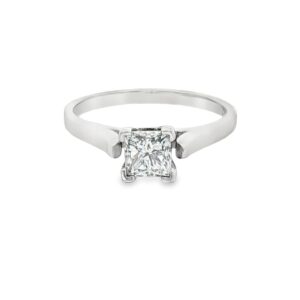 Semi-Mount Platinum Engagement Ring for Women with Round Center Stone