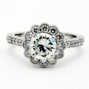 Round Natural Diamond - 1.29 ctw, G Color, SI2 Clarity, 6.91 x 6.95 x 4.33 mm Measurements