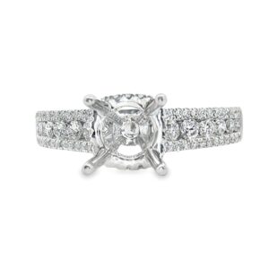 14K Gold Semi-Mount Engagement Ring with Diamonds and Center Stone Option