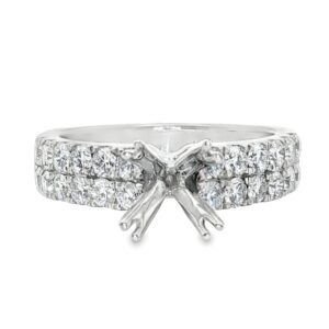 14K Gold Women’s Semi-Mount Engagement Ring with Diamonds