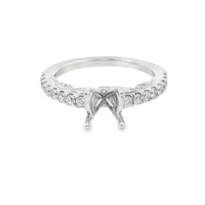 18K Gold Women's Engagement Ring Semi-Mount with Diamonds and 4.25g Weight